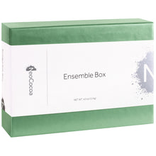 Load image into Gallery viewer, Closed 2 dimensional rectangle box with a label wrapped around the box stating, “Ensemble Box” with NeoCocoa logo. 